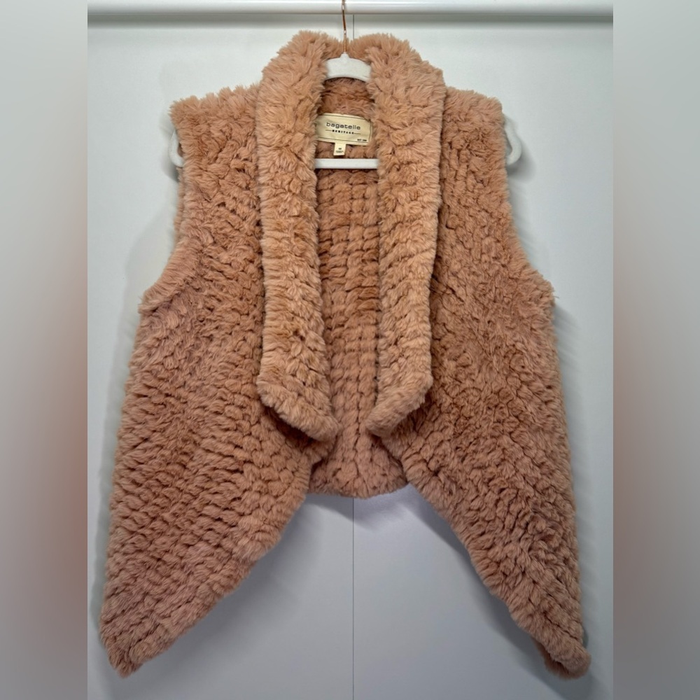 Bagatelle Heritage Faux Fur Vest | Blush | Size M